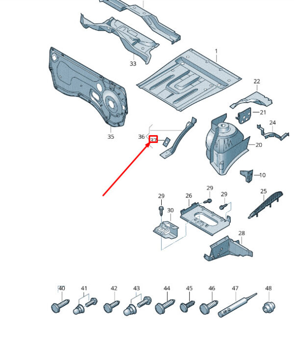 7H0907287 - NEW VW TRANSPORTER T6 FRONT WHEEL HOUSING FRONT PART OF BRACKET 7H0907287
