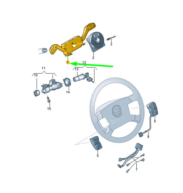 7H0953513B - VW TRANSPORTER T5 Steering Column Combi Switch 7H0953513B9B9 NEW GENUINE
