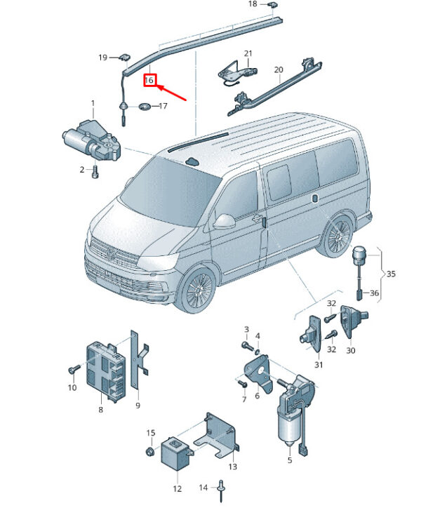 7H0959975B - NEW VW TRANSPORTER T6 LEFT ELECTRIC SLIDING DOOR READER COIL 7H0959975B