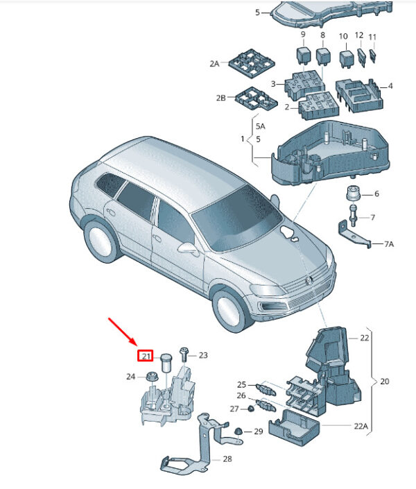 7H0972501 - NEW VW TOUAREG 7P MK2 SLAVE START SOCKET 7H0972501