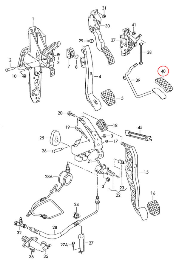 7H2721647A - New Genuine VOLKSWAGEN TRANSPORTER T5 Cap For Accelerator Pedal 7H2721647A OEM
