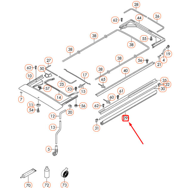 7H7875303 - NEW OEM VW TRANSPORTER T5 ROOF FRAME AWNING HOLDING STRIP 7H7875303 GENUINE