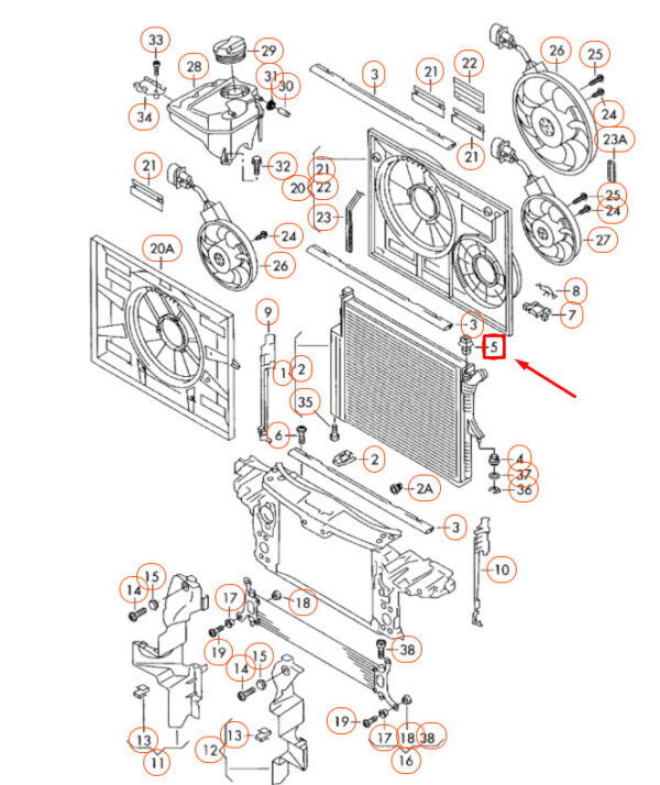 7L0121276A - NEW VW TOUAREG 7L RADIATOR UPPER GROMMET 7L0121276A ORIGINAL