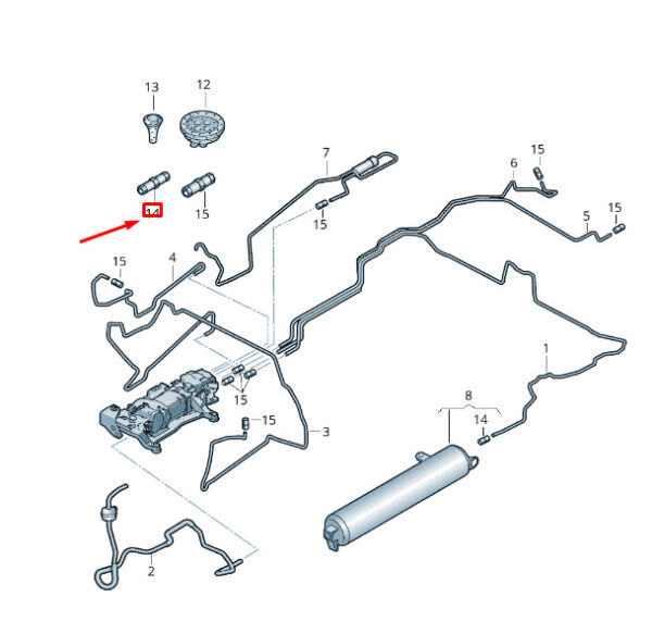 7L0616757 - NEW VW TOUAREG 7P MK2 AIR LINE PUSH-ON CONNECTOR 7L0616757 GENUINE