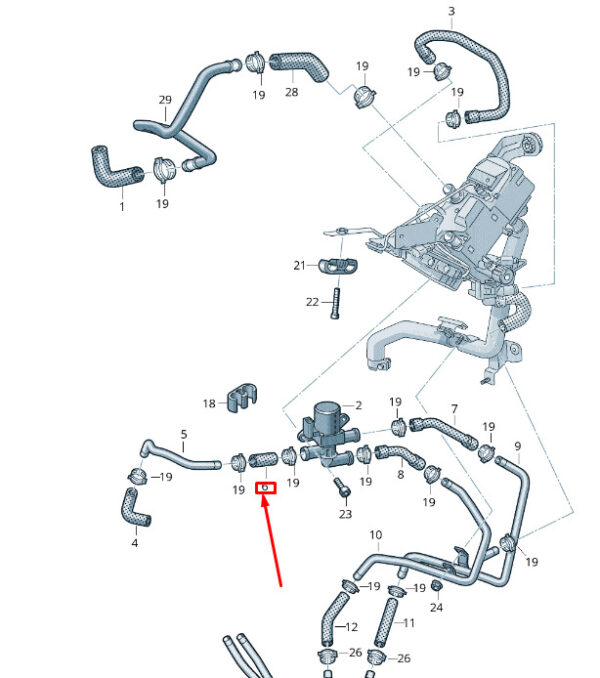 7L0815371D - New VW TOUAREG 7P MK2 Coolant Hose Pipe 7L0815371D