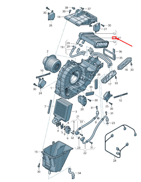 7L0819109 - NEW VW TOUAREG 7P MK2 HEAT EXCHANGER SEAL 7L0819109 ORIGINAL