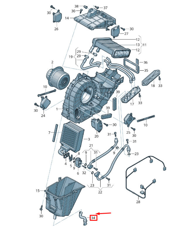 7L0820751 - New VW TOUAREG 7P MK2 Evaporator Drain Tube 7L0820751