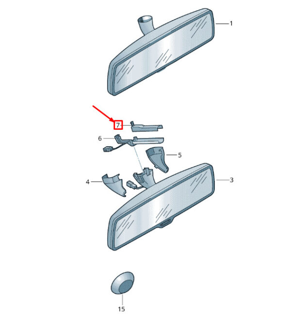 7L08575949B9 - New VOLKSWAGEN CADDY 2K MK3 REAR VIEW MIRROR CABLE DUCT 7L08575949B9 GENUINE