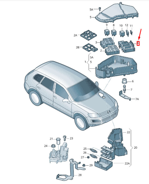 7L0937559 - Fuse holder for VW Touareg 7P MK2 7L0937559, original part