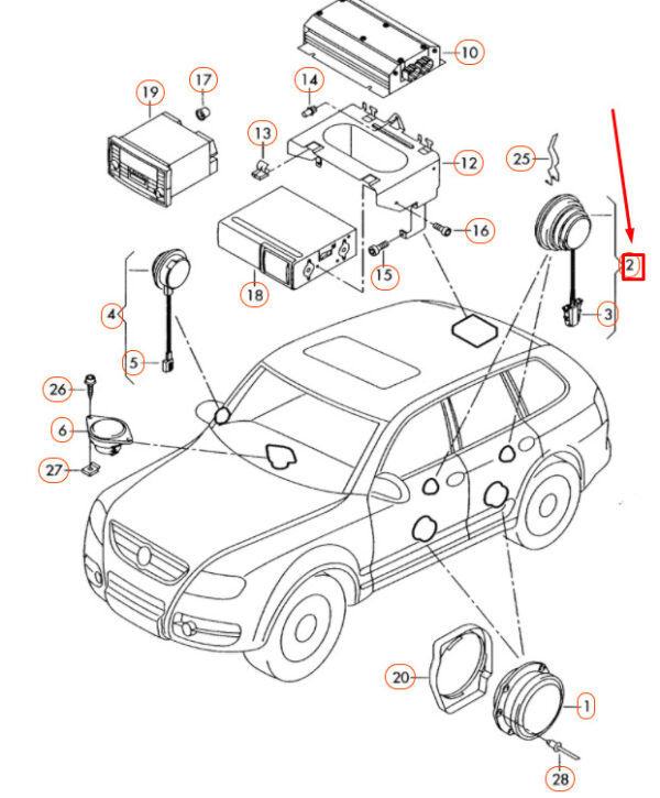 7L6035415A - NEW VOLKSWAGEN TOUAREG 7L MID TONE/TREBLE LOUDSPEAKER 7L6035415A ORIGINAL