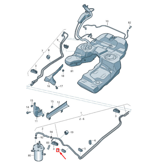 7L6201531 - NEW VW TOUAREG 7P MK2 FUEL LINE HOLDER 7L6201531 ORIGINAL