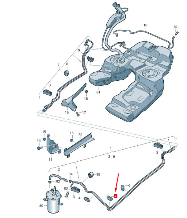 7L6201532 - NEW VW TOUAREG 7P MK2 FUEL LINE HOLDER 7L6201532 ORIGINAL
