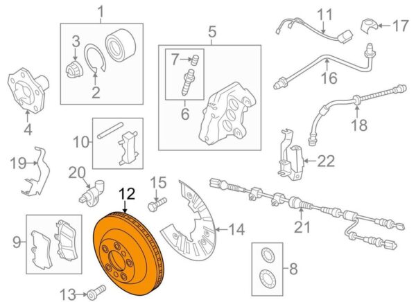 7L6615302P - Volkswagen Touareg 7P Front Right Brake Disc 7L6615302P 3.6 FSI NEW GENUINE