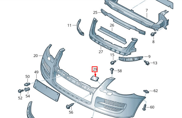 7L6807752B - VW Touareg 7L cover cap for headlight washing system right 7L6807752BGRU NEW