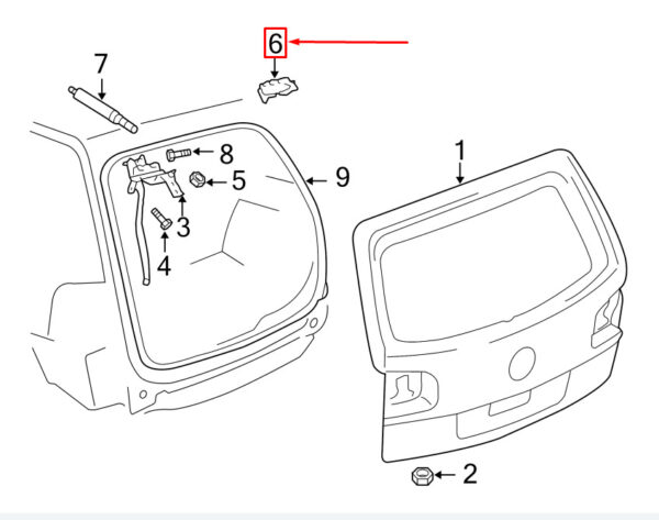 7L6809954F - NEW VW TOUAREG 7L RIGHT LIFTGATE HINGE COVER 7L6809954F ORIGINAL