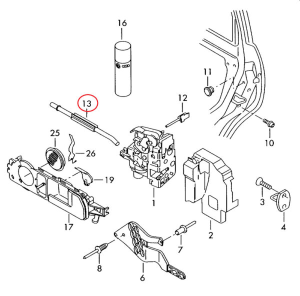7L6837085B - NEW VOLKSWAGEN TOUAREG FRONT DOOR LOCK BOWDEN CABLE LEFT 7L6837085B ORIGINAL