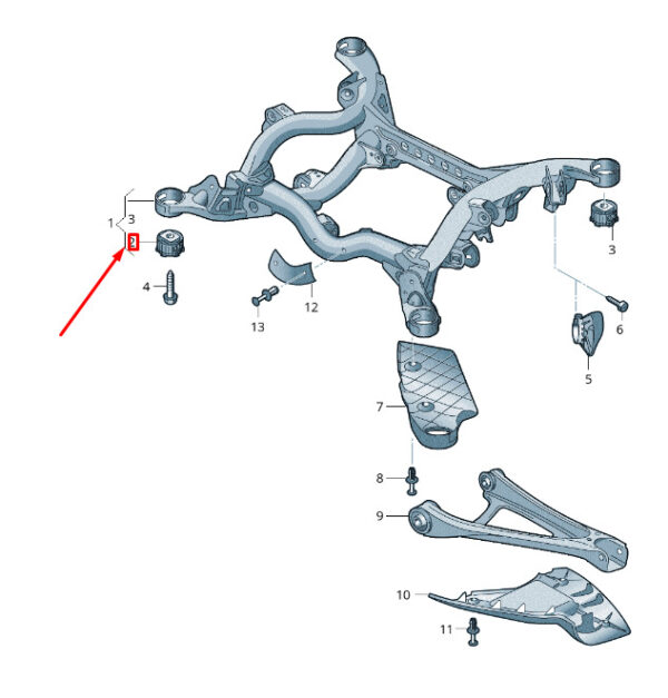 7L8599035D - NEW VW TOUAREG 7P REAR CARRIER FRONT TIED RUBBER - BUSCH 7L8599035D ORIGINAL