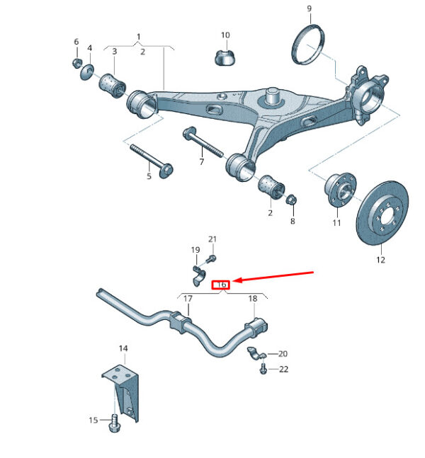 7LA511407A - NEW VW TRANSPORTER VI T6 REAR ANTI ROLL BAR 7LA511407A
