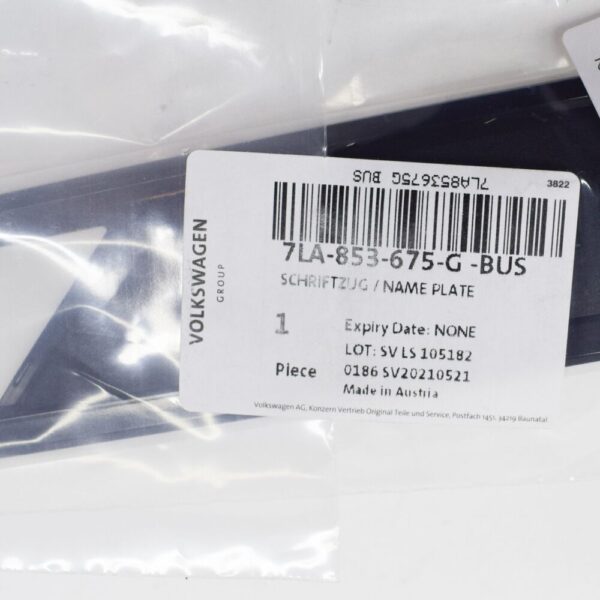 7LA853675G - 2020 Volkswagen TRANSPORTER T6 Wing Left Manufacturer Badge 7LA853675GBUS NEW