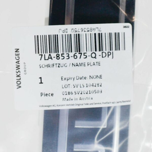 7LA853675QDPJ - NEW VW TRANSPORTER T6 FRONT LEFT WING SIDE BADGE 7LA853675QDPJ