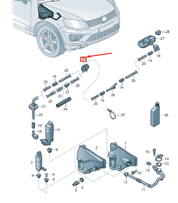 7M0955998 - NEW VW TOUAREG 7P MK2 WINDSHIELD WASHER SYSTEM GROMMET 7M0955998