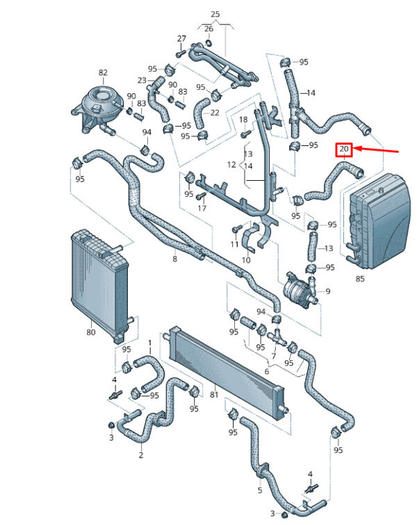 7P0121101A - NEW VW TOUAREG 7P MK2 COOLANT HOSE FEED 7P0121101A ORIGINAL