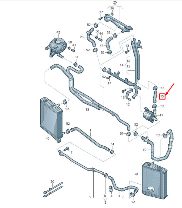 7P0121101G - NEW VW TOUAREG 7P MK2 COOLING HOSE 7P0121101G ORIGINAL
