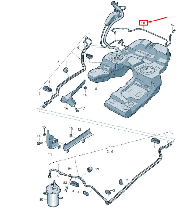 7P0201355A - NEW VW TOUAREG 7P MK2 FUEL PIPE 7P0201355A
