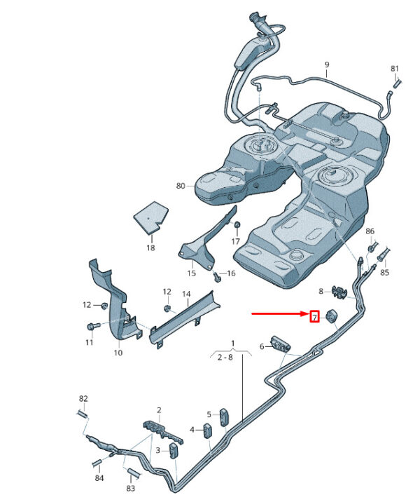 7P0201561 - NEW VW TOUAREG 7P MK2 FUEL LINE HOLDER 7P0201561 ORIGINAL