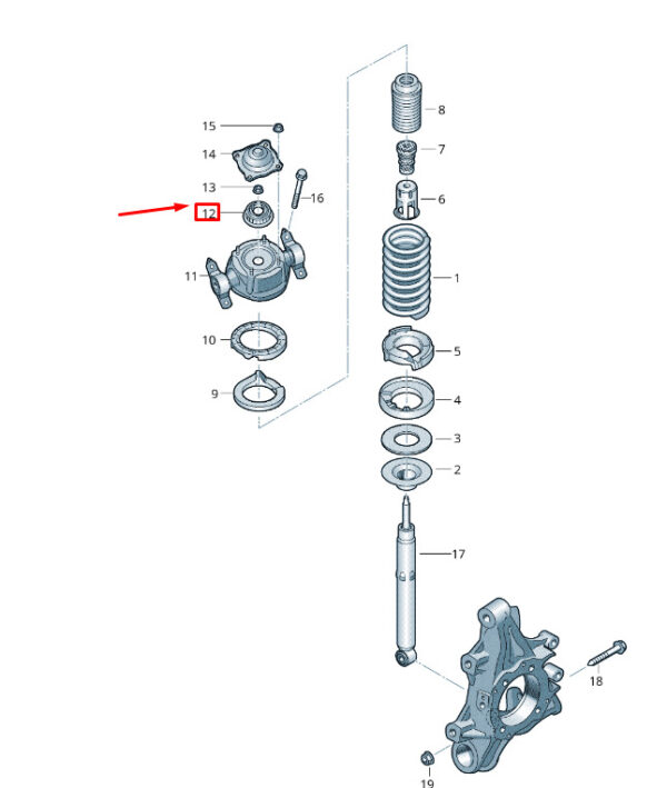 7P0412327C - NEU VW TOUAREG 7P MK2 HECKER OBERE STREBE -MONTAGE 7P0412327C ORIGINAL