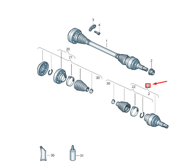 7P0498099B - New VW TOUAREG 7P MK2 Front Outer Joint With Fitting Parts 7P0498099B Genuine