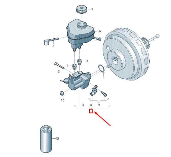 7P0611019G - VW Touareg 7P MK2 Tandem Main Brake Cylinder 7P0611019G NEW ORIGINAL