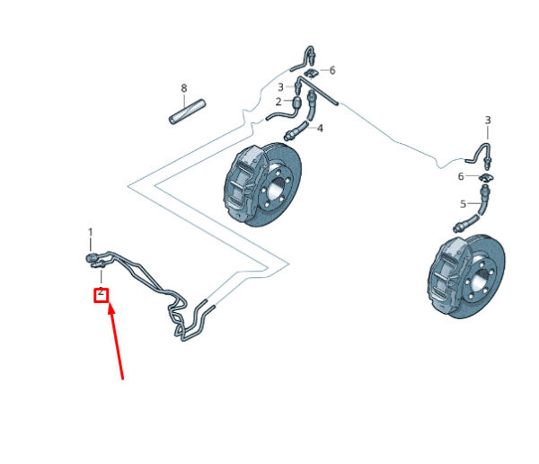 7P0614725F - NEW VW TOUAREG 7P MK2 REAR BRAKE LINE 7P0614725F