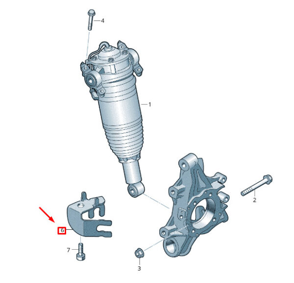 7P0616247A - NEW VW TOUAREG 7P REAR LEFT AIR SPRING STEAM CABLE HOLDER 7P0616247A ORIGINAL