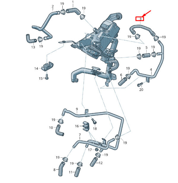 7P0815981 - NEW VW TOUAREG 7P MK2 FEED COOLANT HOSE 7P0815981 ORIGINAL