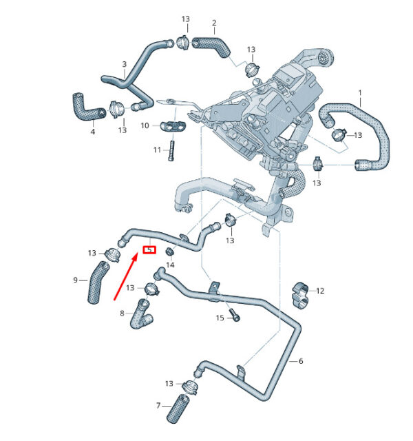 7P0819278B - NEW VW TOUAREG 7P COOLANT HOSE PIPE 7P0819278B