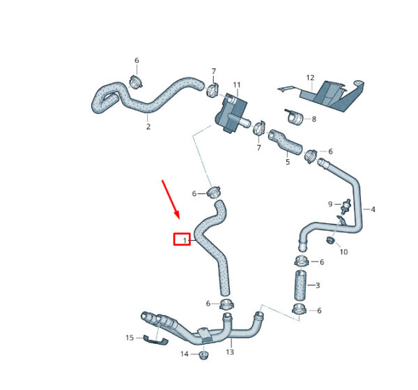 7P0819330A - VW TOUAREG 7P MK2 Heater Coolant Hose 7P0819330A NEW GENUINE