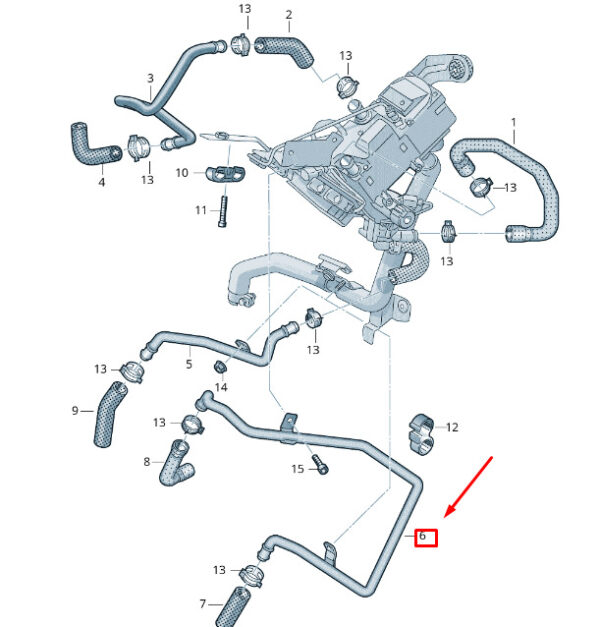 7P0819857D - NEW VW TOUAREG 7P MK2 COOLING HOSE PIPE 7P0819857D ORIGINAL