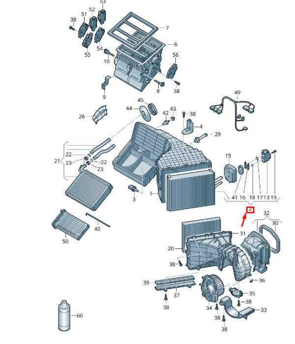 7P0820101C - VW TOUAREG 7P MK2 evaporator with expansion valve RHD 7P0820101C NEW original