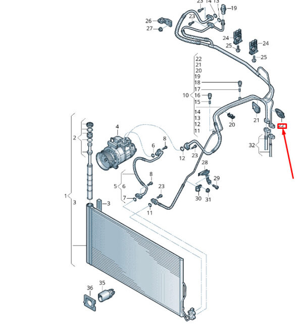 7P0820668 - NEW VW TOUAREG 7P COLD MEDIUM PIPE GROMMET 7P0820668 ORIGINAL