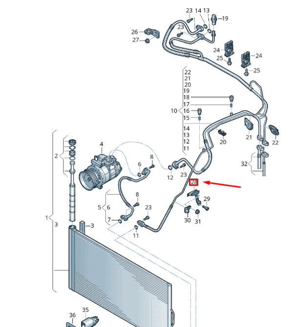 7P0820893A - NEW VW TOUAREG 7P MK2 REFRIGERANT LINE BRACKET 7P0820893A ORIGINAL