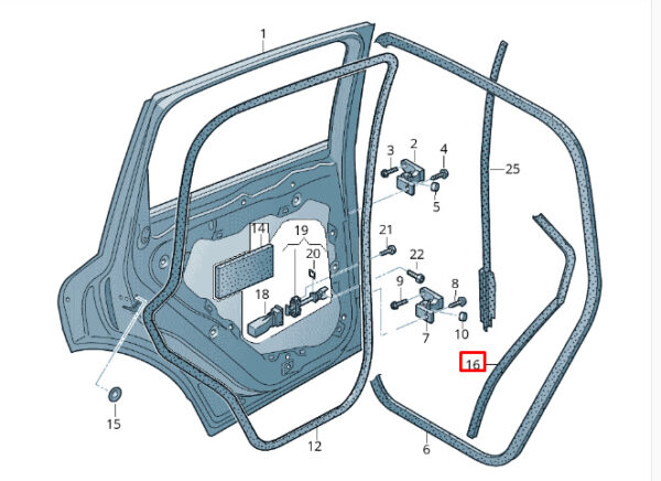 7P0839761K - Volkswagen Touareg 7P door gasket rubber rear left 7P0839761K new original