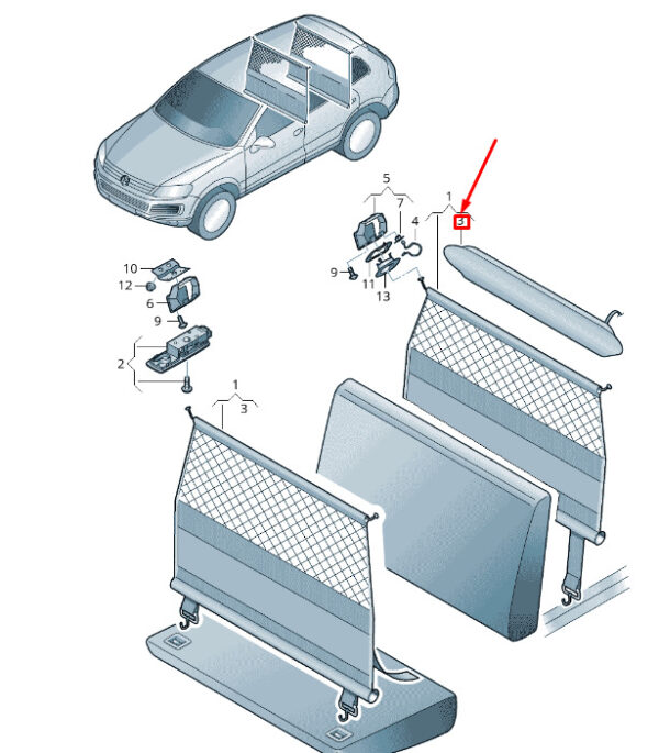 7P0860252 - NEW VW TOUAREG 7P MK2 NET PARTITION BAG 7P0860252 GENUINE