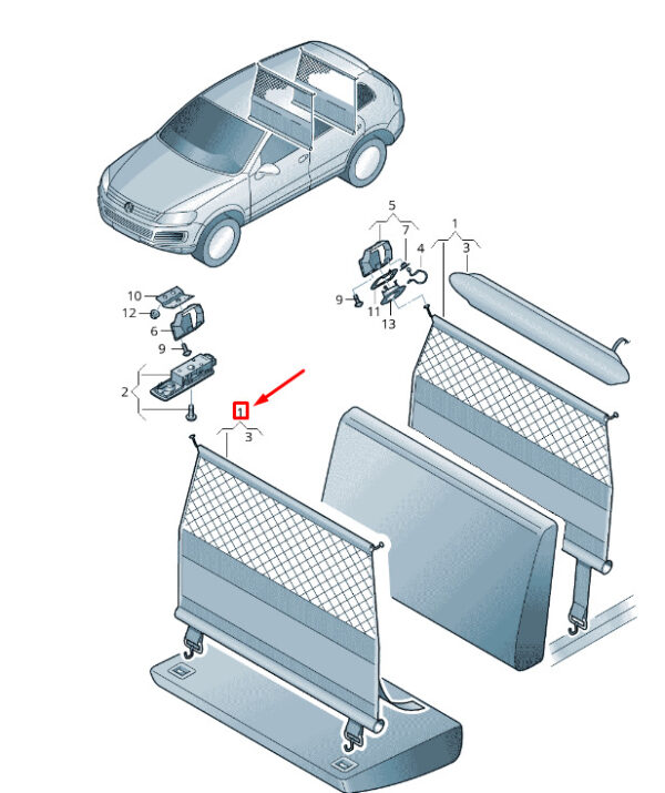7P0861691C45W - NEW VW TOUAREG 7P MK2 NET PARTITION 7P0861691C45W
