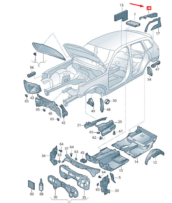 7P0863802 - NEW VW TOUAREG 7P MK2 REAL LOAD FITTING APARTMENT ROOF 7P0863802 ORIGINAL