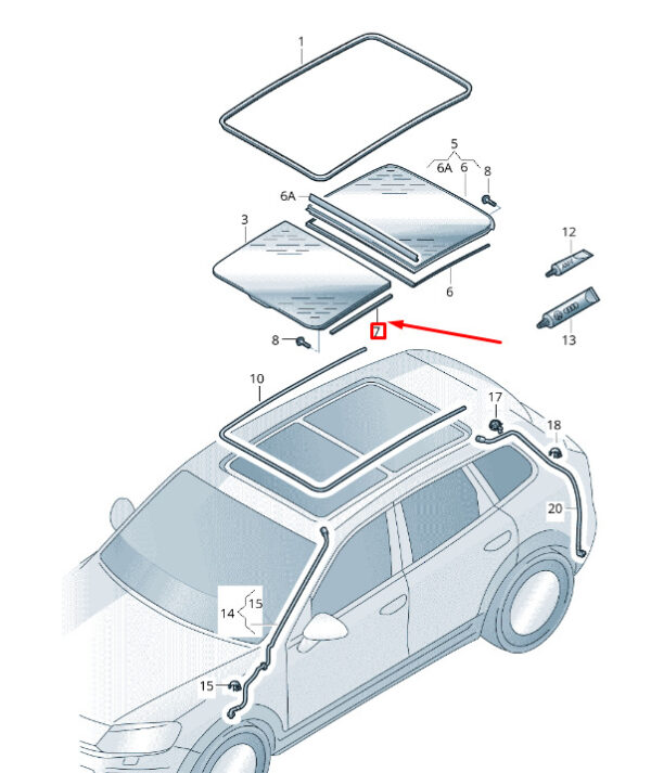 7P08777919B9 - NEW VW TOUAREG 7P MK2 PANORAMA SUNORAOF TRIM 7P08777919B9 ORIGINAL