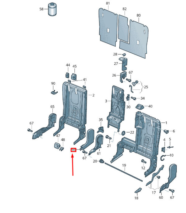 7P0885787C95T - NEW VW TOUAREG 7P REAR LEFT INNER VERYSBACK - ARE 7P0885787C95T