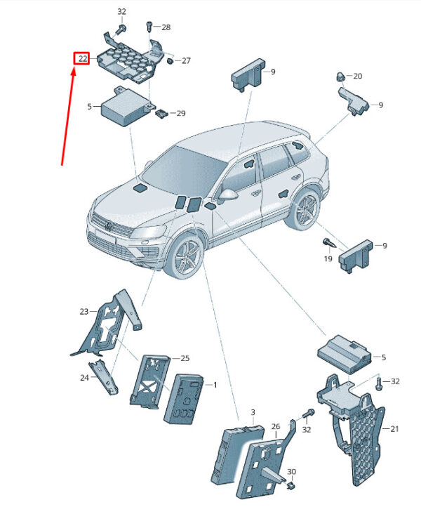 7P0907333A - NEW VW TOUAREG 7P MK2 DIAGNOSTIC BORDER PANEL RHD 7P0907333A ORIGINAL