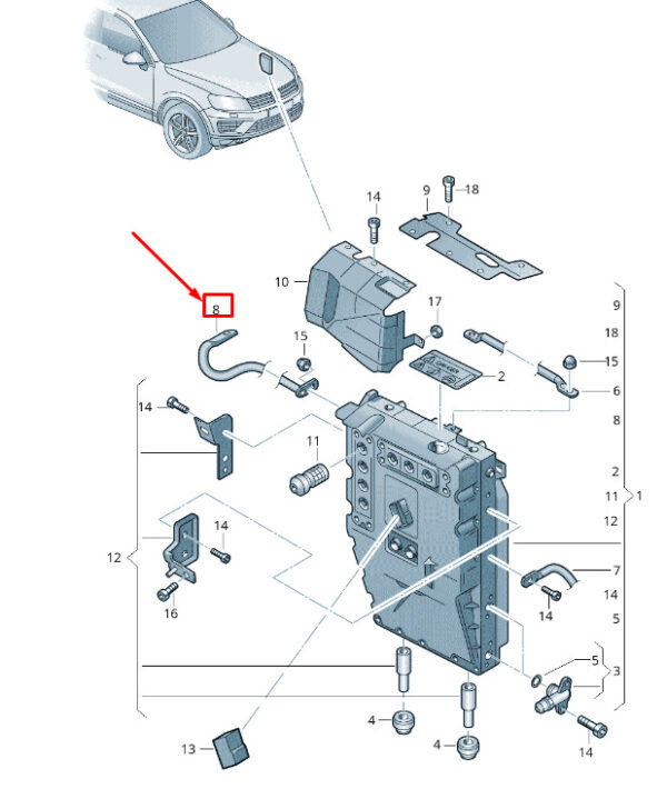 7P0971349A - VW Touareg 7P MK2 battery + with fuse cable set 7P0971349A NEW ORIGINAL