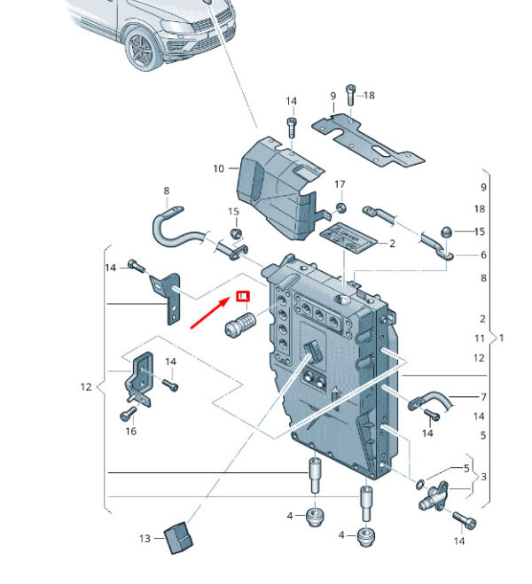 7P0972982DT - NEW VW TOUAREG 7P MK2 TRACTION INVERTER PILOT-LINE CONNECTION 7P0972982DT